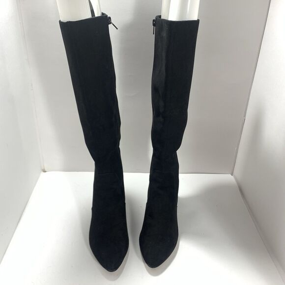 J.CREW BLACK SUEDED STACKED HEEL KNEE HIGH BOOTS BJ265 SIZE 7.5 Womens - Picture 8 of 16